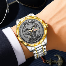 Load image into Gallery viewer, I've Spent a Lot of Time Behind Bars - Personalized Men's Stainless Steel Watch for Motorcycle Enthusiasts Men's Watch PopCulturePrints
