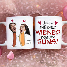 Load image into Gallery viewer, Personalized Couple Coffee Mug - You&#39;re The Only Wiener For My Buns Coffee Mug PopCulturePrints
