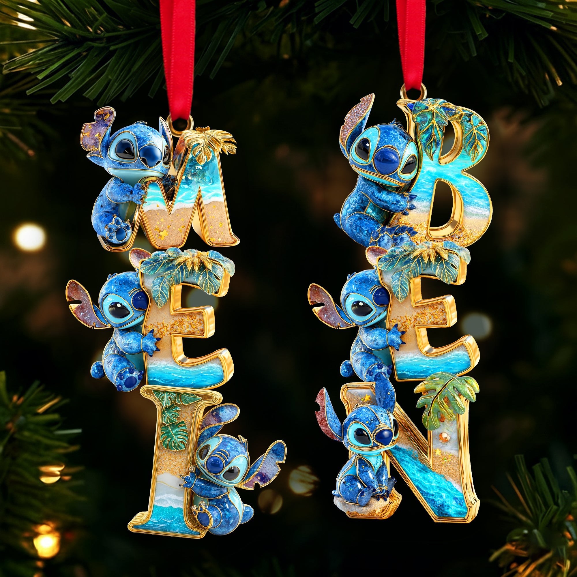 Cute Tropical Alien Ornament - Personalized Christmas Gift Ornament PopCulturePrints