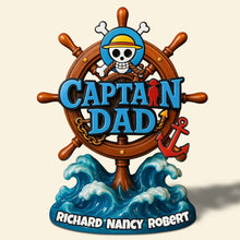 Load image into Gallery viewer, “The Captain of Our Hearts” - Pirate Dad Acrylic Plaque Gifts For Dad Shaped Plaques PopCulturePrints
