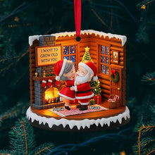Load image into Gallery viewer, Grow Old With You - Santa Couple Christmas Ornament - Personalized Gift for Couples Ornament PopCulturePrints
