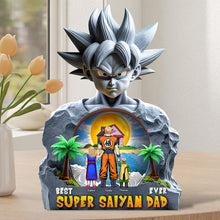 Load image into Gallery viewer, Best Super Saiyan Dad Ever - Personalized Acrylic Plaque Gifts for Fathers, Dads, and Grandpas Shaped Plaques PopCulturePrints
