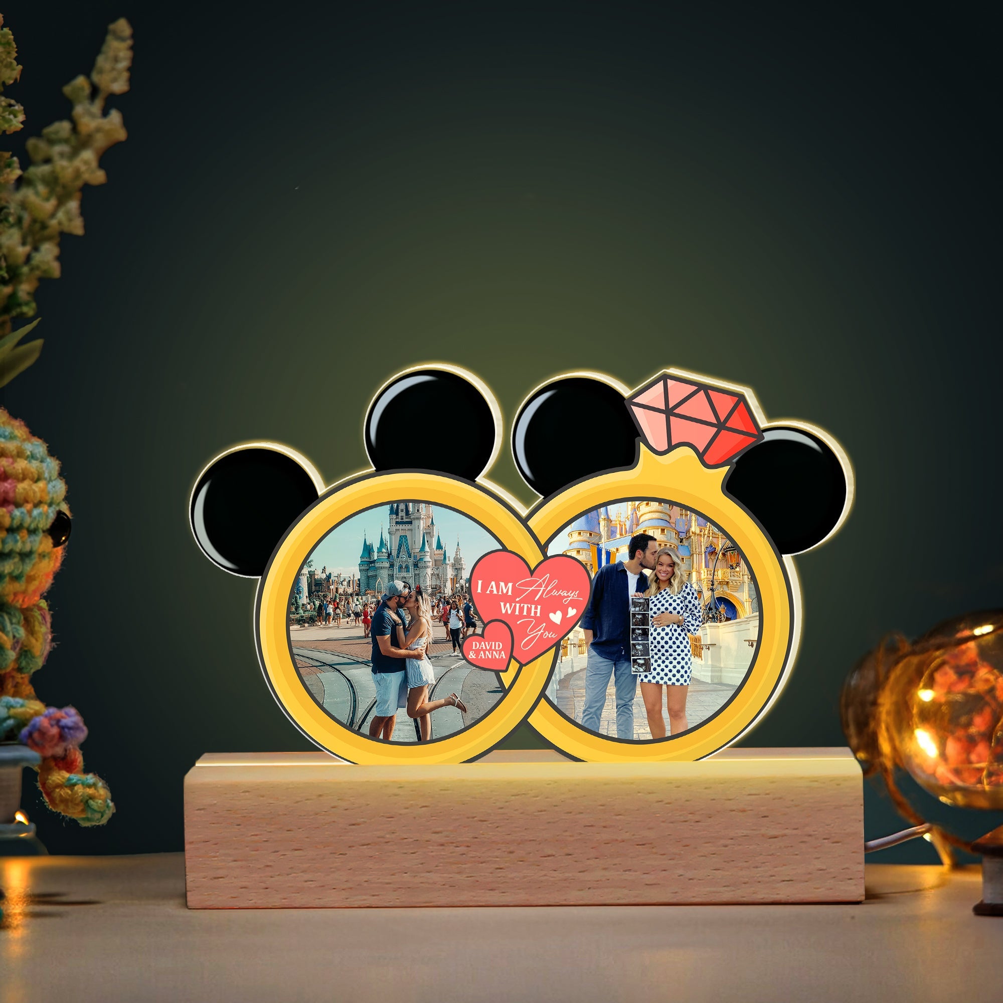 Personalized 3D LED Couple Photo Light - Always With You Led Night Light PopCulturePrints