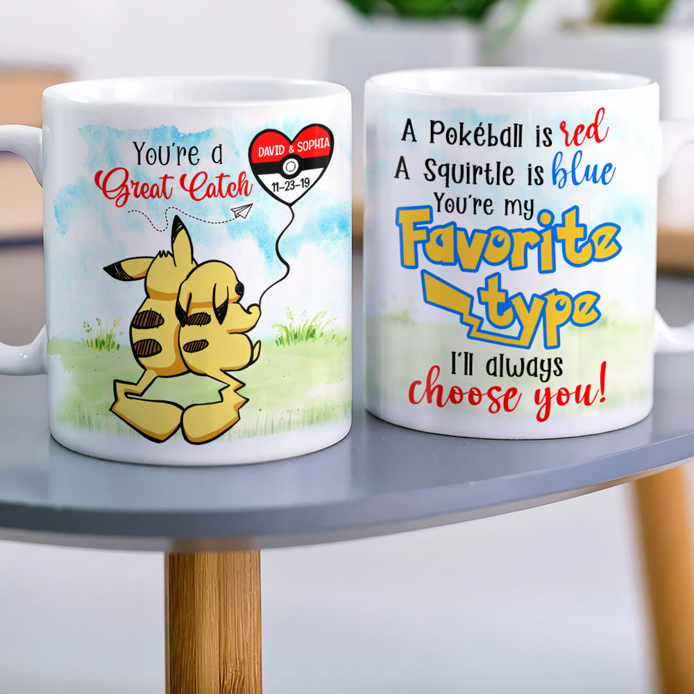 Personalized Couple Mug - You're My Favorite Type - Anniversary Gift Coffee Mug PopCulturePrints