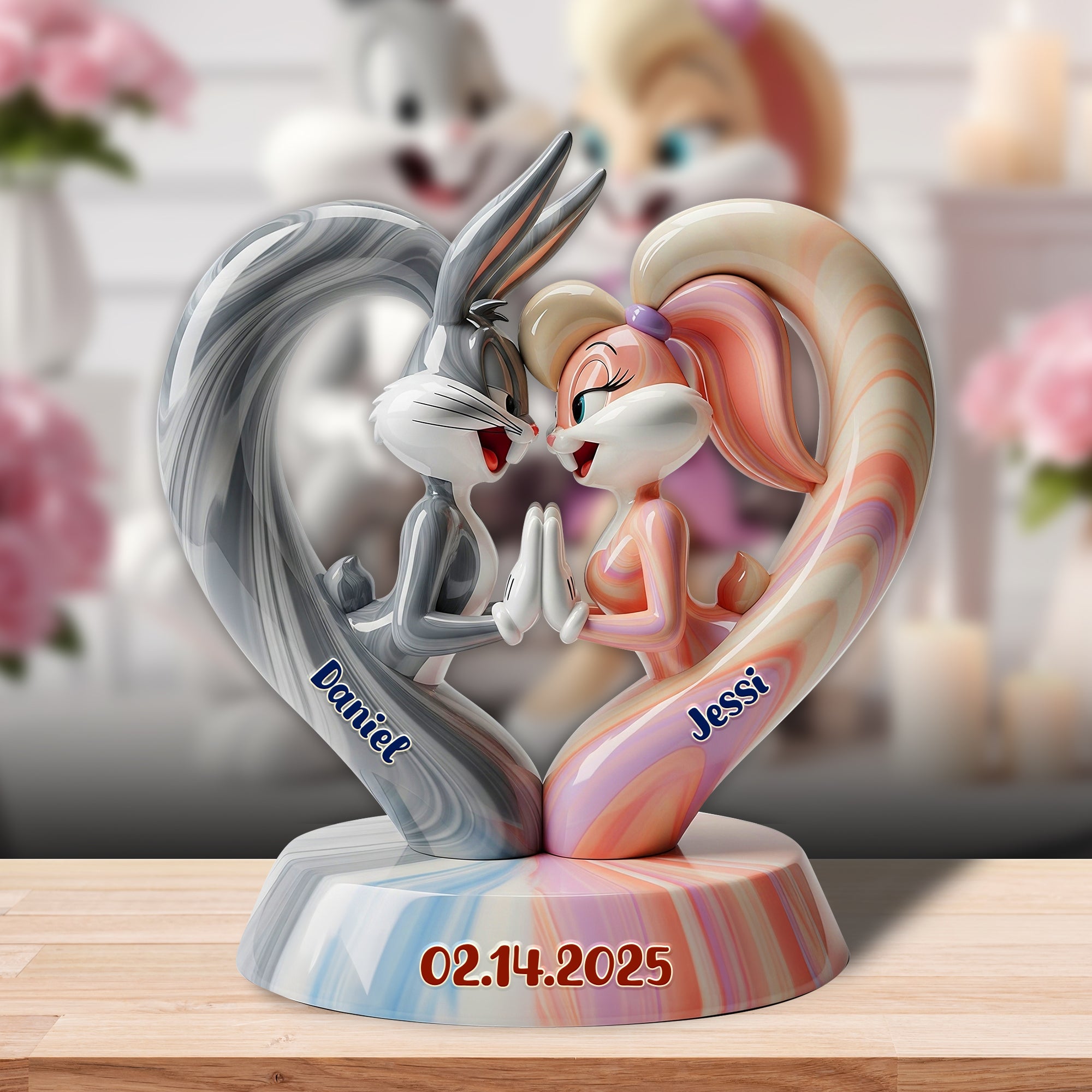 Together In Love - Personalized Acrylic Plaque for Couples Shaped Plaques PopCulturePrints