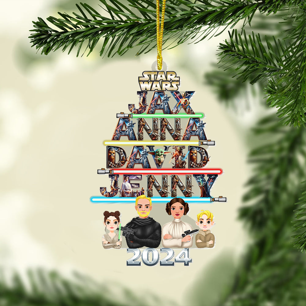 Personalized Star Wars Family Christmas Ornament 2024