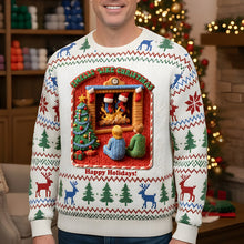 Load image into Gallery viewer, &quot;Smells Like Christmas!&quot; - Creepy Fun Waiting Santa In Chimney Ugly Sweater - Personalized Gifts for Family and Friends AOP Products PopCulturePrints
