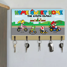 Load image into Gallery viewer, Personalized Family Key Holder with Custom Gaming Theme Wood Sign PopCulturePrints
