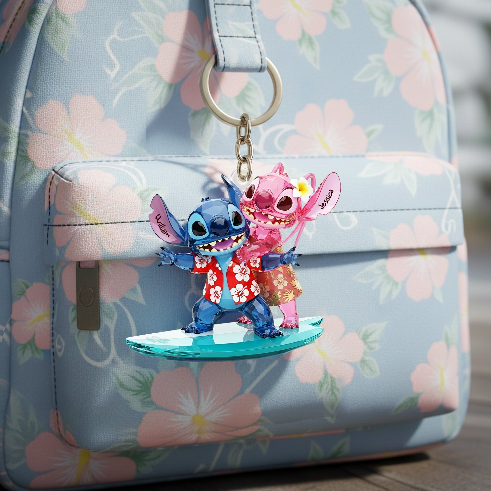 Seaside Adventure Duo Keychain - A Personalized Gift for Couples Keychains PopCulturePrints