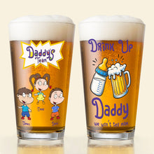 Load image into Gallery viewer, Personalized Dad&#39;s Beer Glass - Daddy&#39;s Team Edition Beer Glasses PopCulturePrints
