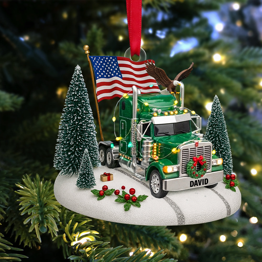 "Celebrate the Spirit of the Road with Custom Touch" - Personalized Christmas Ornament for Truck Drivers Ornament PopCulturePrints
