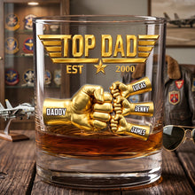 Load image into Gallery viewer, “Cheers to The Best Dad!” - Fist Bump Pilot Glass Mug - Personalized Gift for Dad, Grandpa, and Father Figures Glass PopCulturePrints
