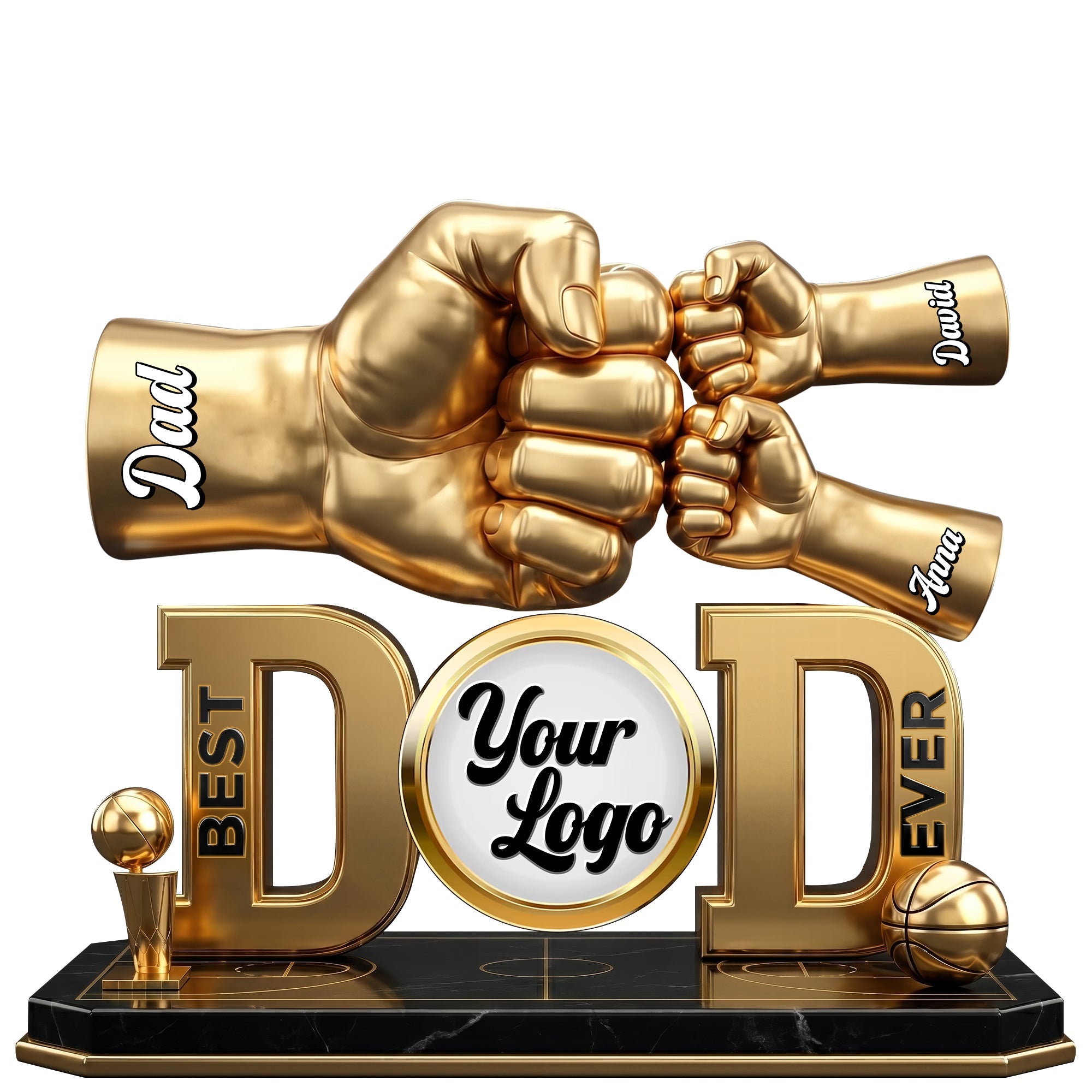 Best Dad Ever - Personalized Sports Dad Acrylic Plaque | Unique Gift for Dad & Grandpa Shaped Plaques PopCulturePrints