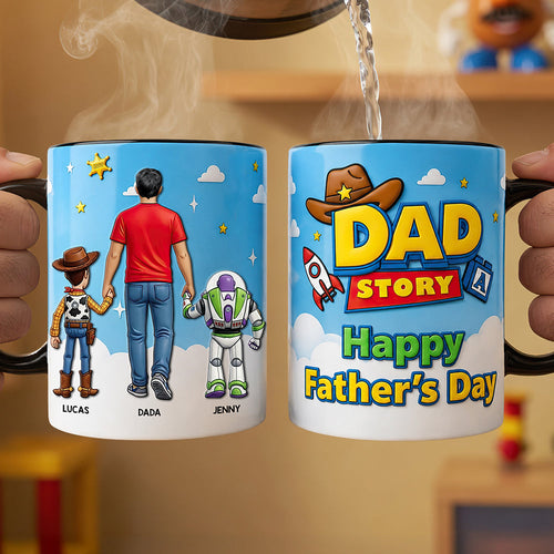 “Adventure Awaits with Dad” - Personalized Adventure Buddy Dad Coffee Mug - Unique Gift for Dads, Grandpas, and Father Figures Coffee Mug PopCulturePrints