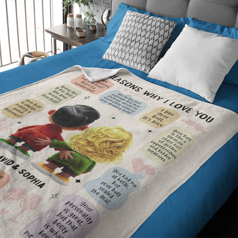 Personalized Couple Blanket - 70 Reasons Why I Love You Blanket PopCulturePrints