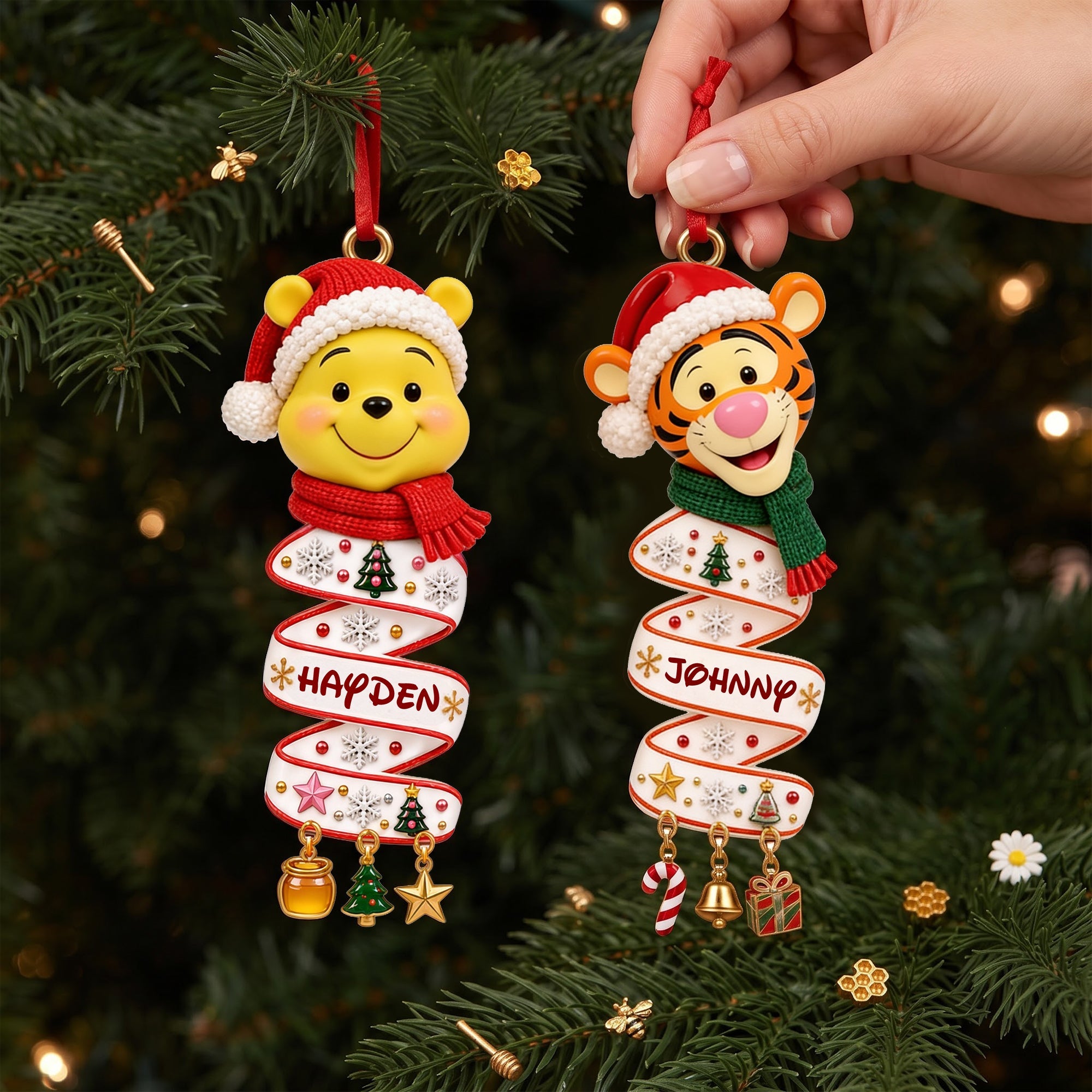 Cute Christmas Ornament With Name - Personalized Gift for Kids and Family Ornament PopCulturePrints