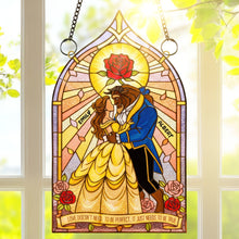 Load image into Gallery viewer, Love Doesn't Need To Be Perfect - Sweet Couple Suncatcher Ornament Ornament PopCulturePrints
