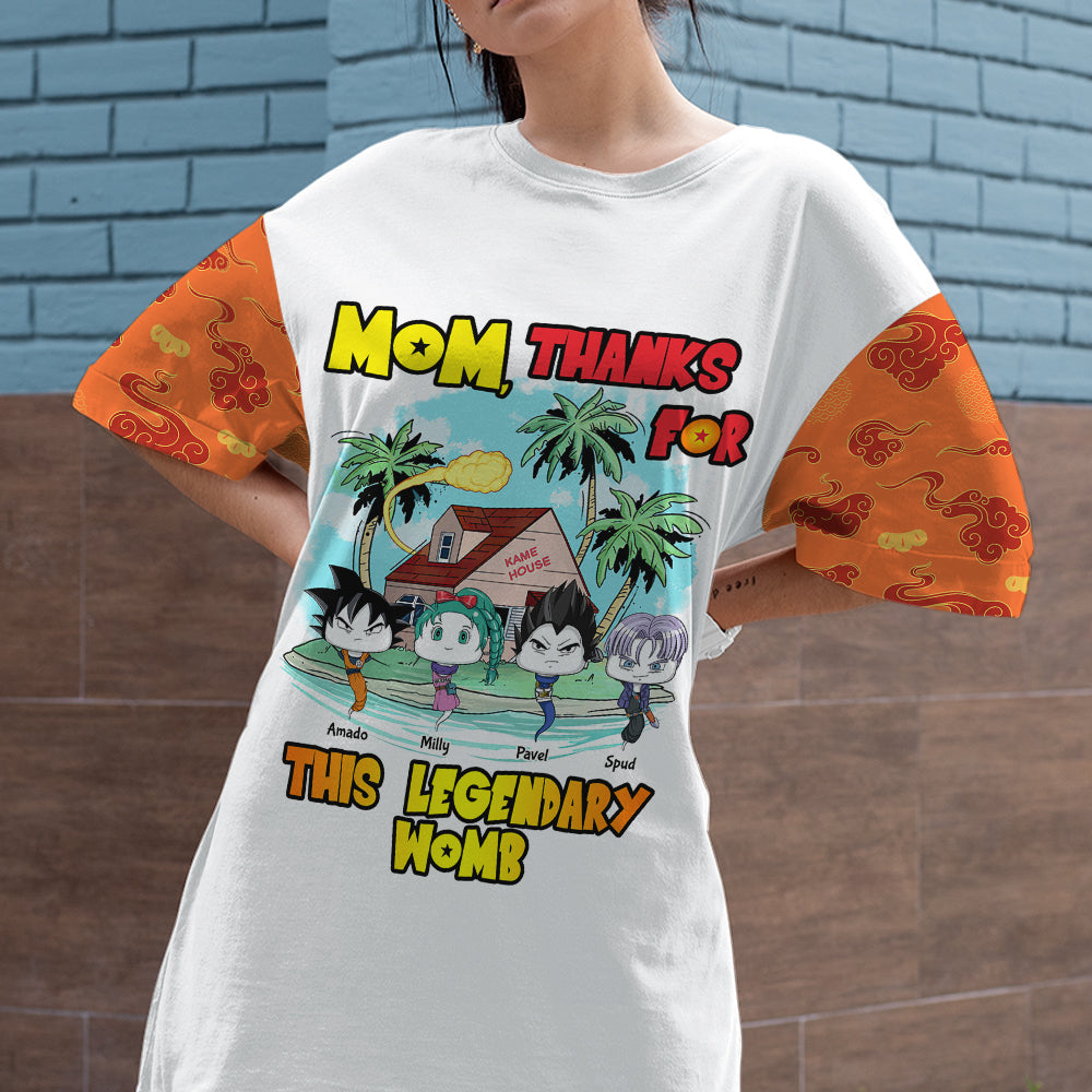 Mom, Thanks For This Legendary Womb - Personalized Raglan Dress For Mom AOP Products PopCulturePrints