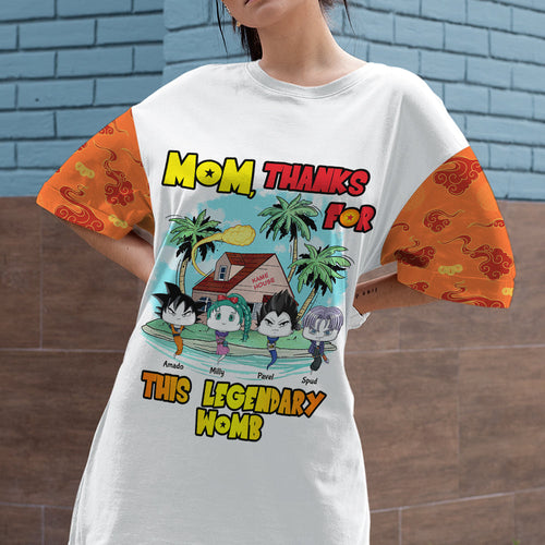 Mom, Thanks For This Legendary Womb - Personalized Raglan Dress For Mom AOP Products PopCulturePrints