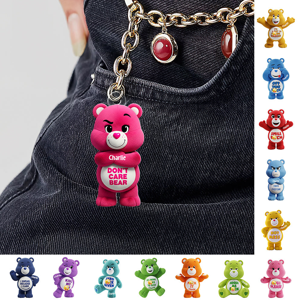 "Don’t Care, Just Share!" - Cartoon Keychain - Personalized Gifts For Kids Keychains PopCulturePrints