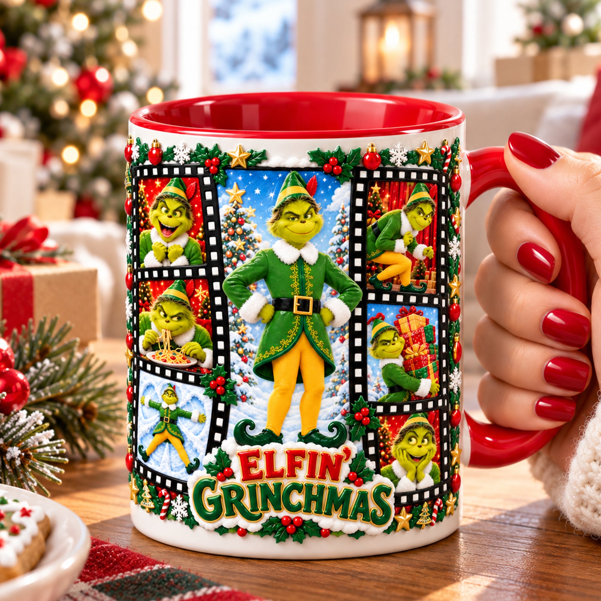 Naughty Pose Christmas Coffee Mug - Personalized Christmas Gifts 04PALU141026 Coffee Mug PopCulturePrints