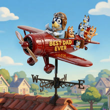 Load image into Gallery viewer, “Best Dad Ever” - Personalized Dad's Flying Crew Weather Vane - Unique Gift for Dads &amp; Grandpas Metal Signs PopCulturePrints
