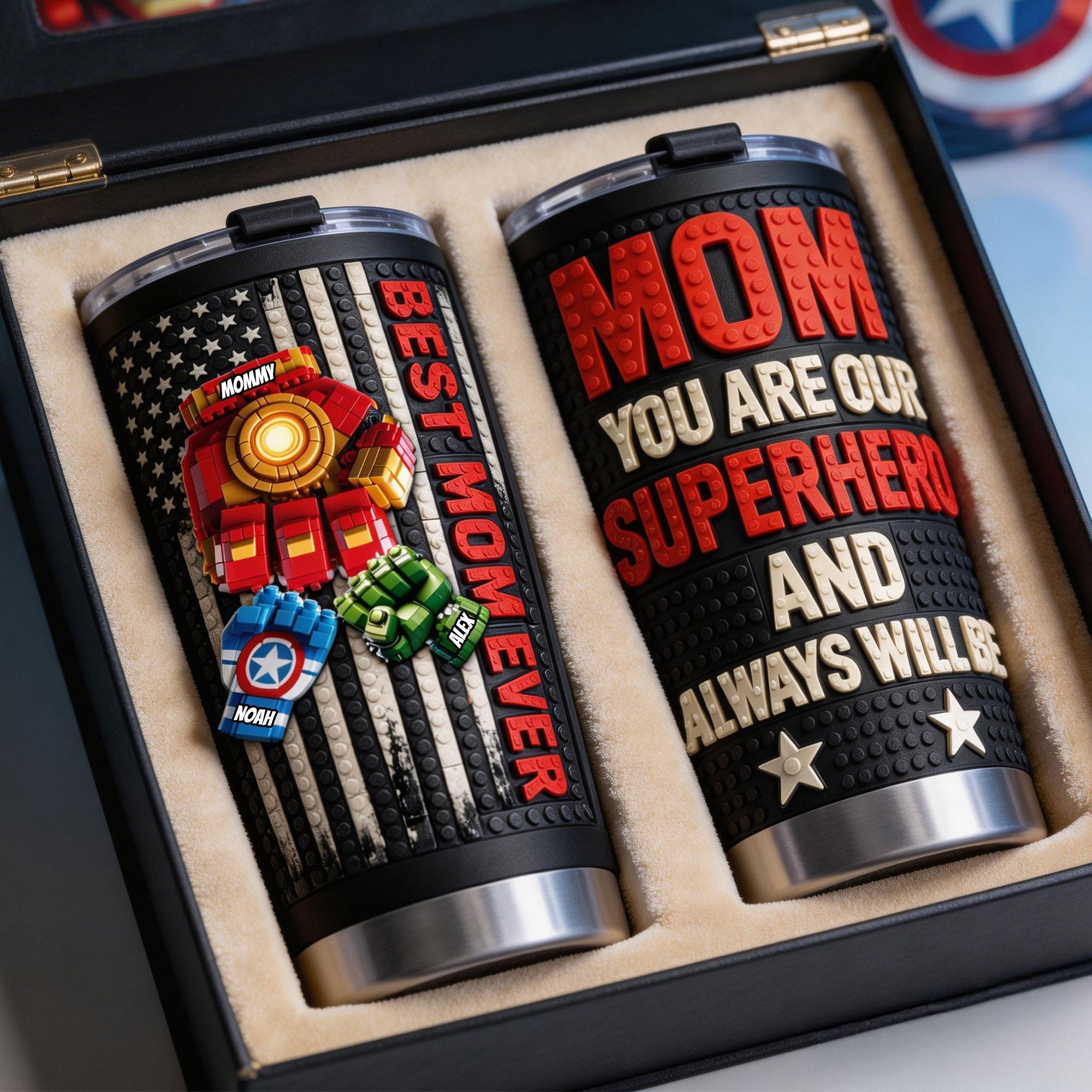 Best Mom Ever! Mom, You Are Our Superhero - Personalized Fist Bump Power Mom 20oz Tumbler - Perfect Gift for Mother’s Day, Grandma, and More Tumbler Cup PopCulturePrints