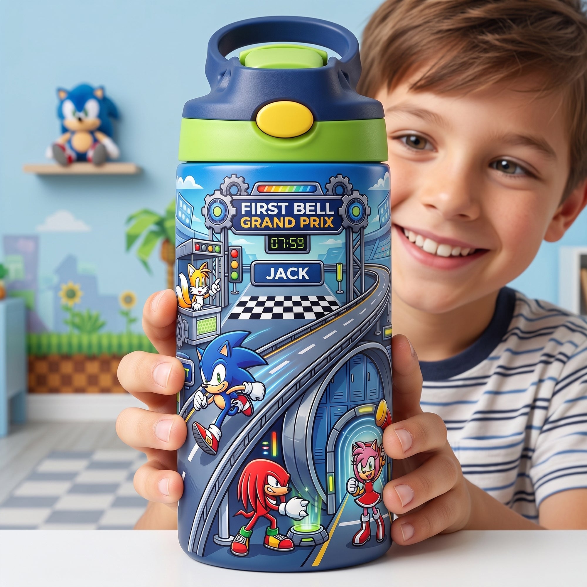 Speed Up Your Day with Sonic – Personalized 12oz Tumbler for Kids