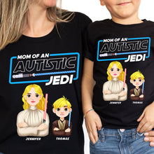 Load image into Gallery viewer, Mom of an Autistic Jedi - Personalized Autism Mom Shirt Shirts PopCulturePrints
