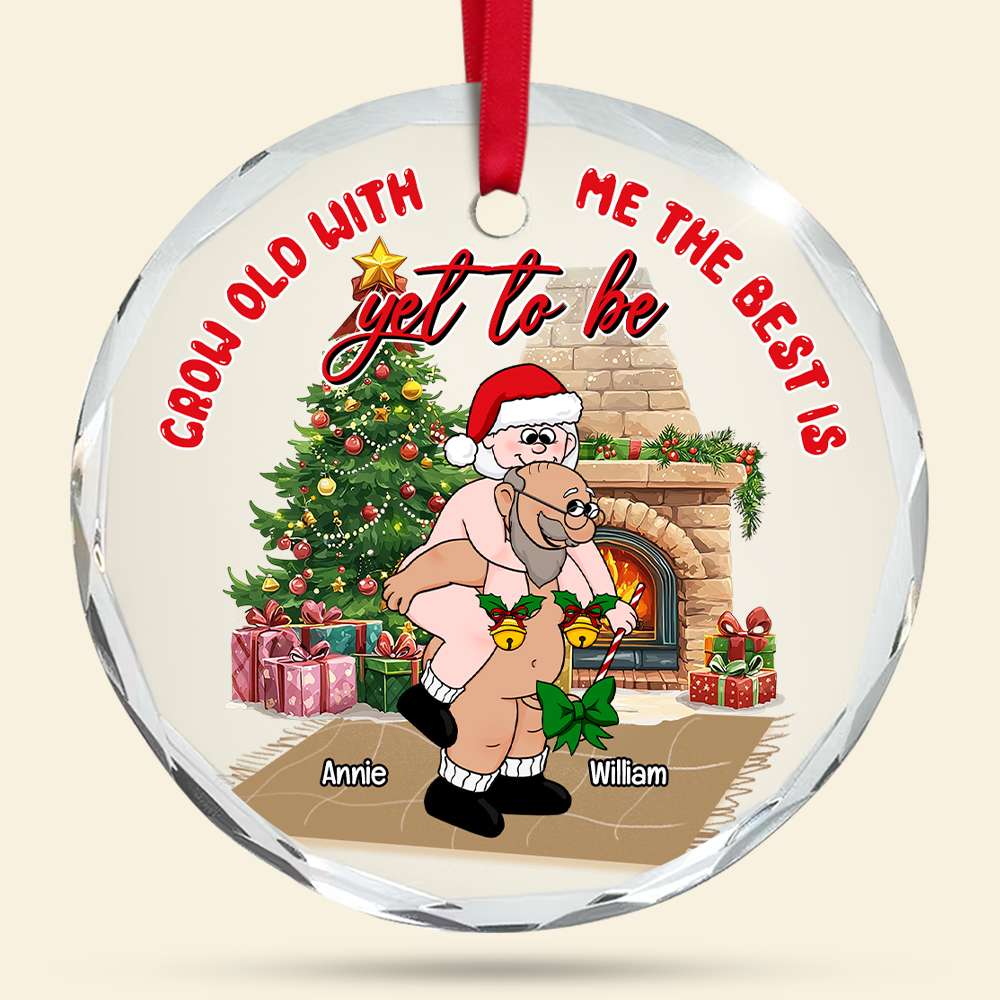 Custom Couples Christmas Ornament - Grow Old With Me - Valentine's Day Gifts Ornament PopCulturePrints