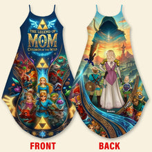Load image into Gallery viewer, "Celebrate the Legend of Mom!" - Fantasy Wild Mom Suspender Maxi Dress - Personalized Gift for All Moms Dress PopCulturePrints

