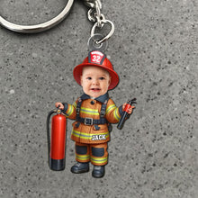 Load image into Gallery viewer, Personalized Kids Firefighter &amp; Police Keychain Gift Keychains PopCulturePrints
