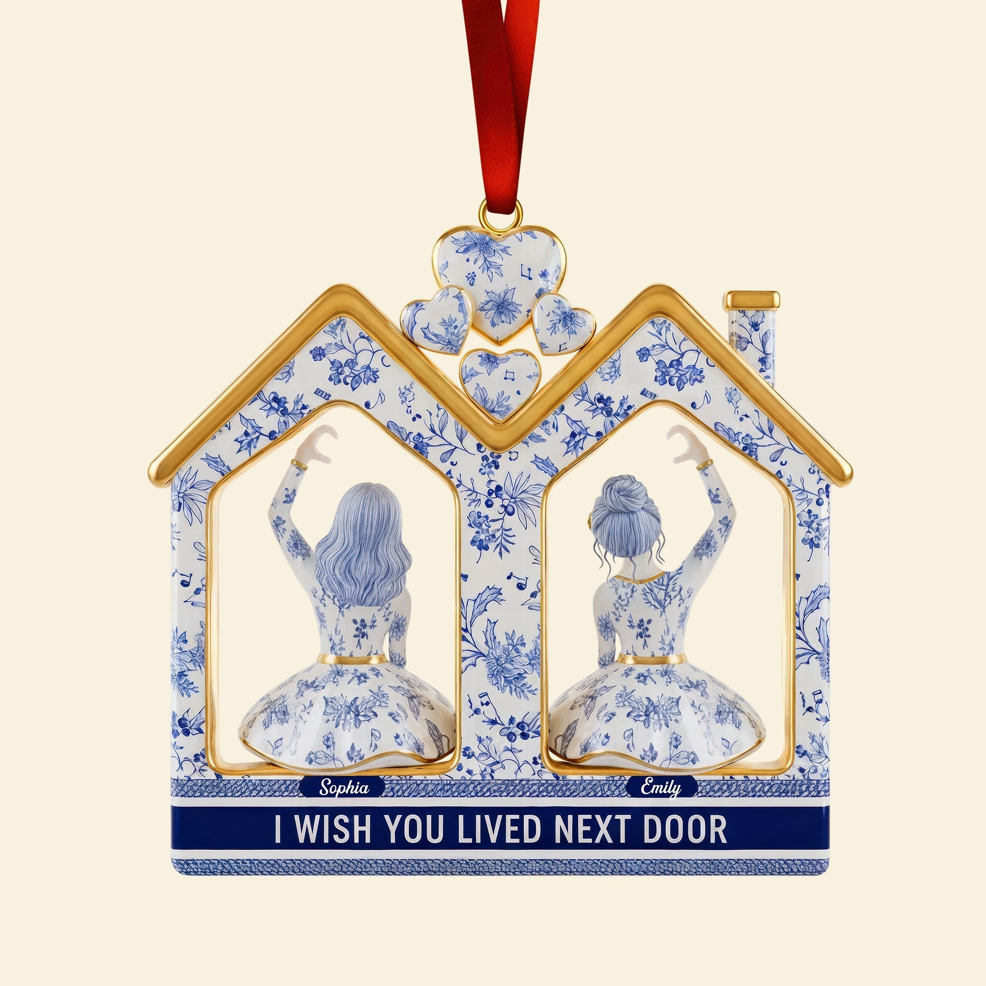 I Wish You Lived Next Door - Personalized Long-distance Friendship Acrylic Ornament Ornament PopCulturePrints