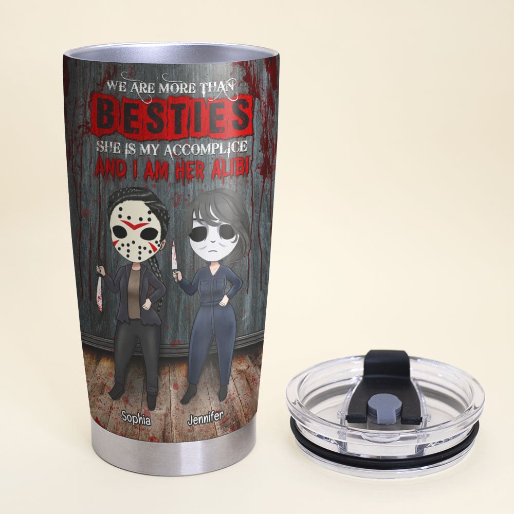 Personalized Besties Halloween Tumbler - Fun Gift for Best Friends