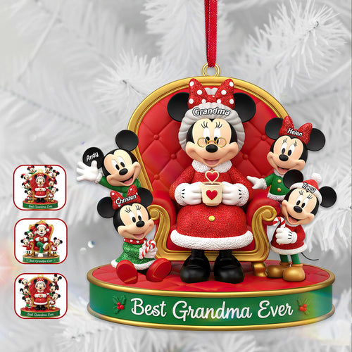 Best Grandma Ever - Personalized Christmas Ornament for Grandparents Ornament PopCulturePrints