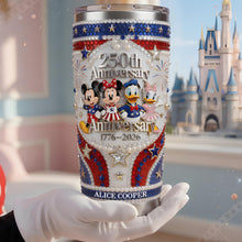 Load image into Gallery viewer, Celebrate 250 Years of Freedom - Personalized 20oz Tumbler for Patriots Tumbler Cup PopCulturePrints

