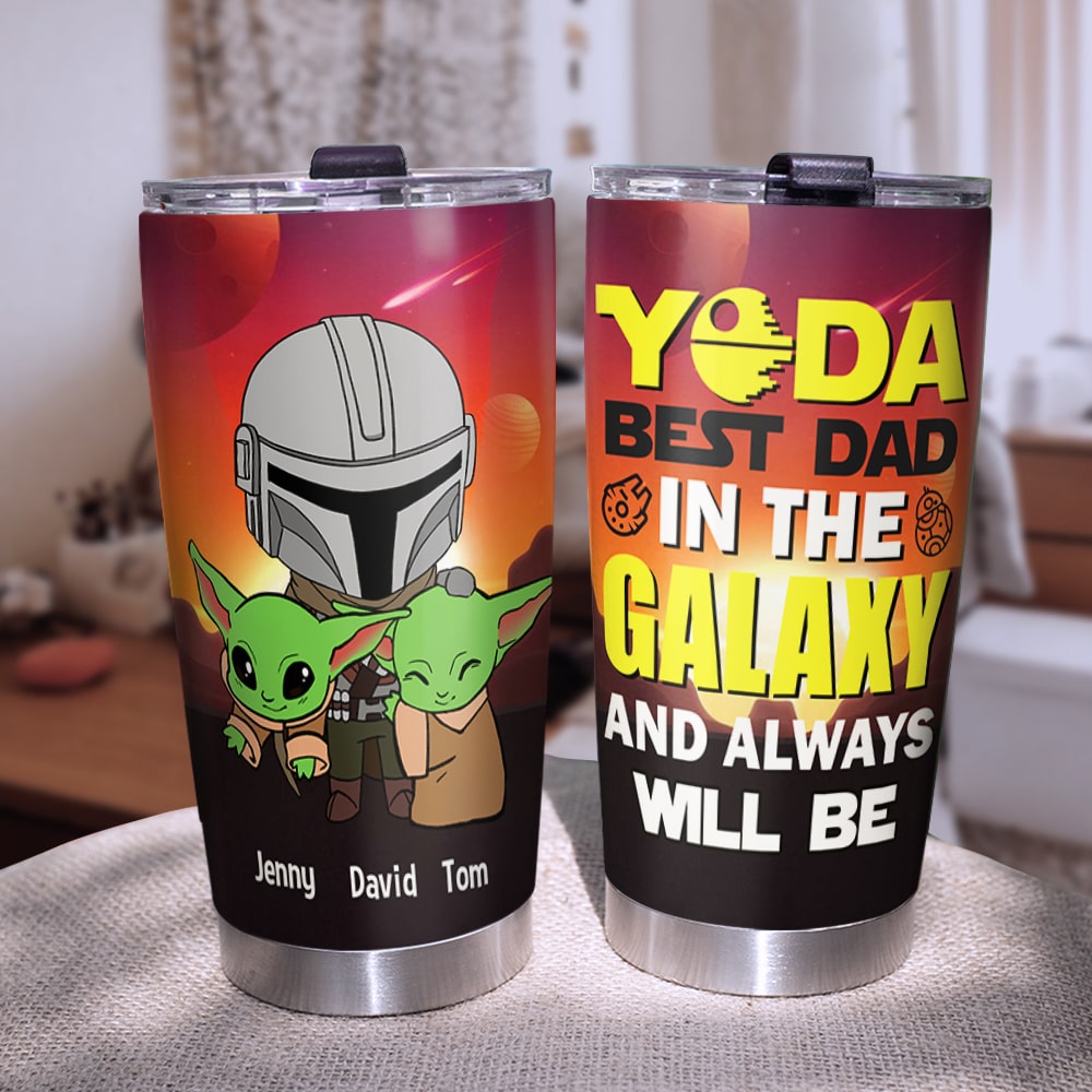 Best Dad in the Galaxy - Customizable Space-Themed Tumbler