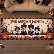 Load image into Gallery viewer, Celebrate Halloween with Family: Spooky Mouse Family Personalized Runner Rug
