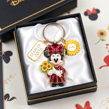 Load image into Gallery viewer, "Celebrate Your Achievement with Joy!" - Custom Sunflower Graduate Keychain - Personalized Gift for Graduates, Friends, Family Keychains PopCulturePrints
