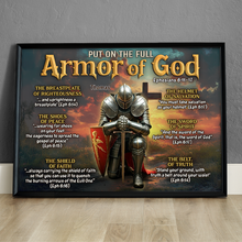 Load image into Gallery viewer, Put on the Full Armor of God - Personalized Kneeling Knight Canvas Print - Gifts for Christians Poster &amp; Canvas PopCulturePrints
