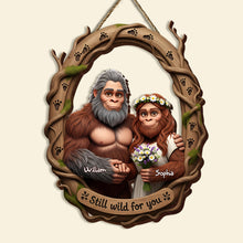 Load image into Gallery viewer, Still Wild for You - Personalized Bigfoot Couple Wood Sign Wood Sign PopCulturePrints
