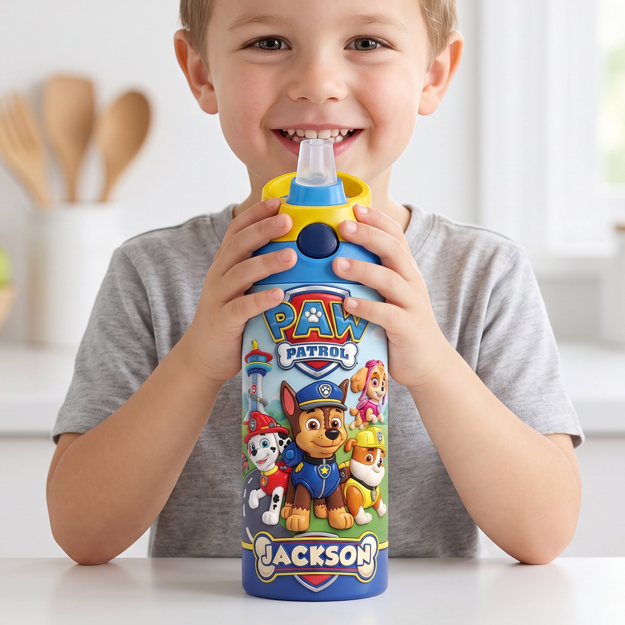“Adventure Awaits with Paw Patrol” - Colorful 12oz Kid Tumbler - Personalized Gift for Kids Tumbler Cup PopCulturePrints
