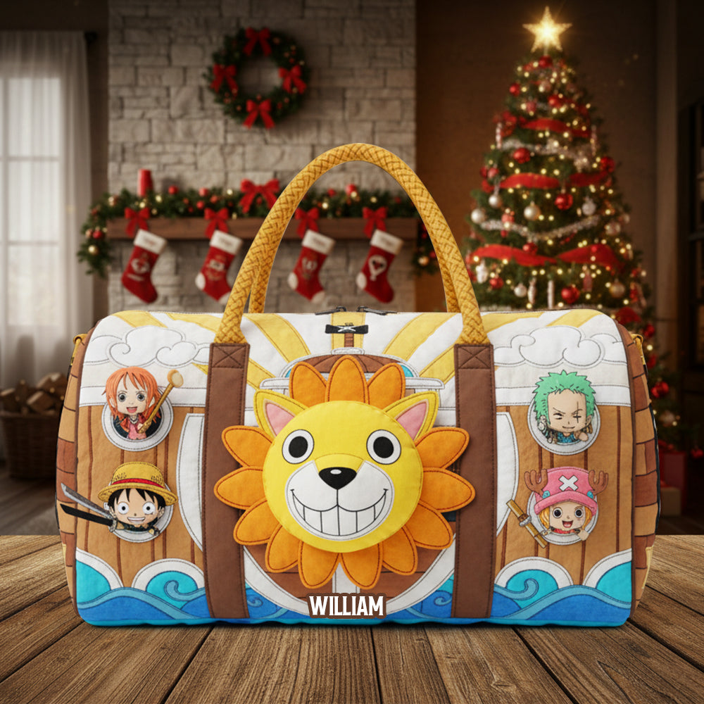 "Fan-favorite Cartoon Characters Unite - Personalized Quilted Duffle Bag - Perfect Gift for Cartoon Lovers" Quilted Duffle Bag PopCulturePrints