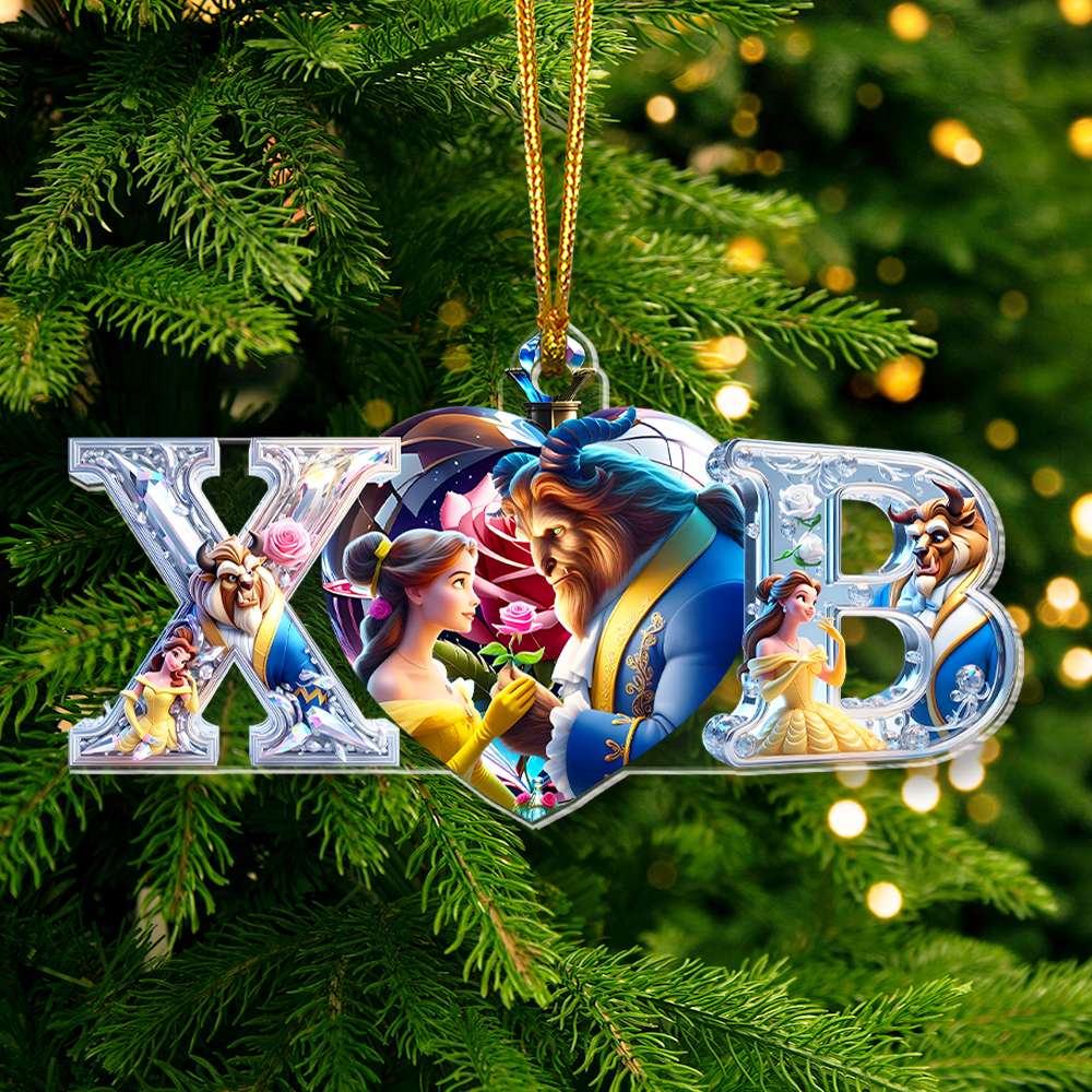 Personalized Beauty and the Beast Ornament - Perfect Christmas Gift | Valentine's Day Gifts Ornament PopCulturePrints