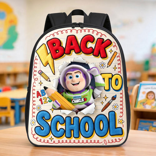“Blast Off into Fun!” - Playful Friends Backpack, Customizable Gift for Kids Backpack PopCulturePrints