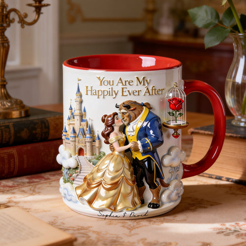 You Are My Happily Ever After - Kissing Fairytale Couple Coffee Mug - Personalized Gift for Couples Coffee Mug PopCulturePrints