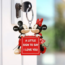 Load image into Gallery viewer, A Little Sign to Say I Love You - Romantic Keychain, Customizable Gift for Couples Keychains PopCulturePrints

