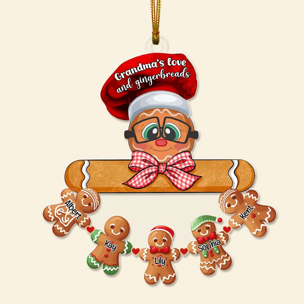 Personalized Grandma's Gingerbread Christmas Ornament Ornament PopCulturePrints