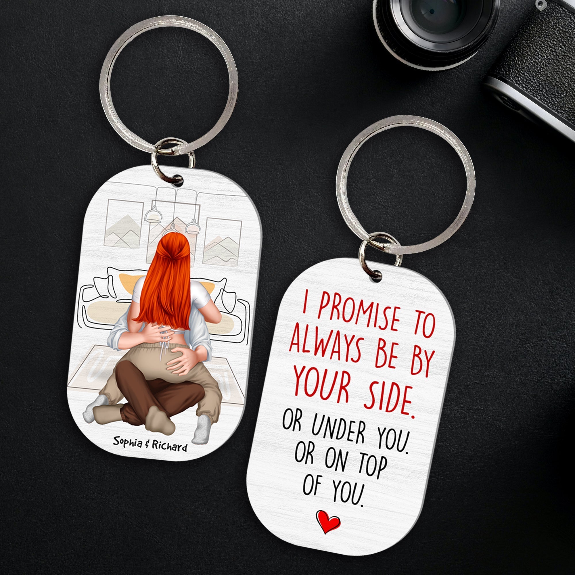 Personalized Romantic Couple Keychain Gift | Valentine's Day Gifts Keychains PopCulturePrints