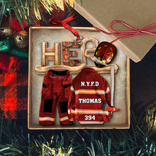 Load image into Gallery viewer, Personalized Firefighter Christmas Ornament - Custom Uniform Design Ornament PopCulturePrints
